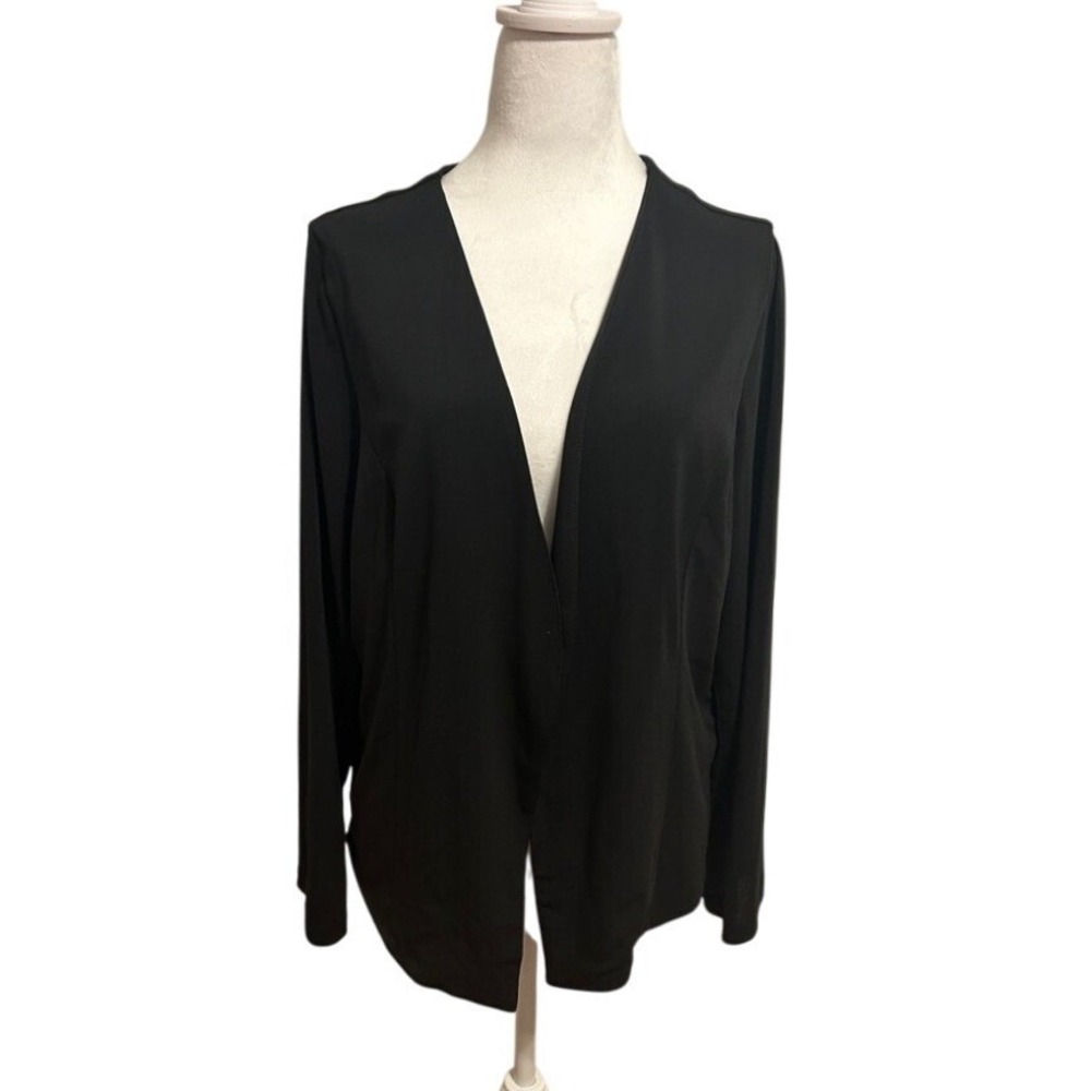 Xhilaration Womens Black Open Front Collarless Blazer Jacket Size XL New